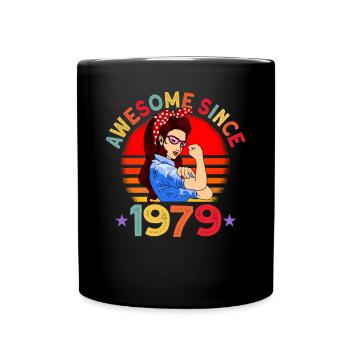 Awesome since 1979 Frauen 43. geburtstag Geschenk - Tasse einfarbig - Schwarz - Vorne