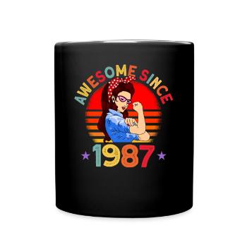 Awesome since 1987 Frauen 35. Geburtstag Geschenk - Tasse einfarbig - Schwarz - Vorne