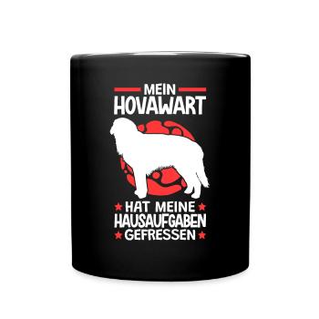 Hovawart hat meine Hausaufgaben gefressen - Tasse einfarbig - Schwarz - Vorne