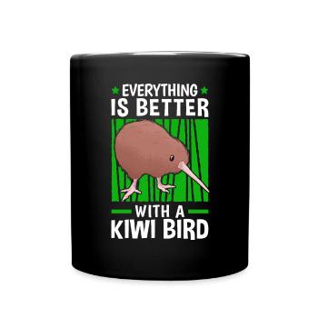 Everything is better with a kiwi bird - Full Colour Mug - black - Front