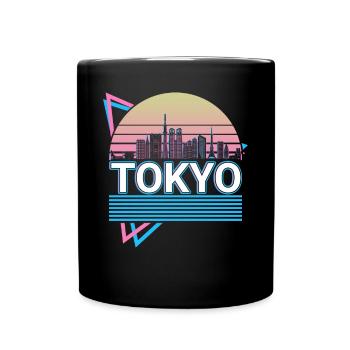 Tokyo City Skyline Cityscape Rétro - Mug uni - noir - Devant