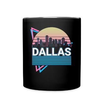 Dallas City Skyline Cityscape Rétro - Mug uni - noir - Devant