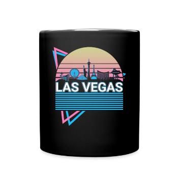 Las Vegas Stadt Skyline Stadtbild Retro - Tasse einfarbig - Schwarz - Vorne
