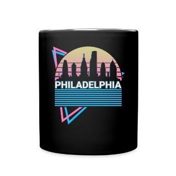Philadelphie City Skyline Cityscape Rétro - Mug uni - noir - Devant