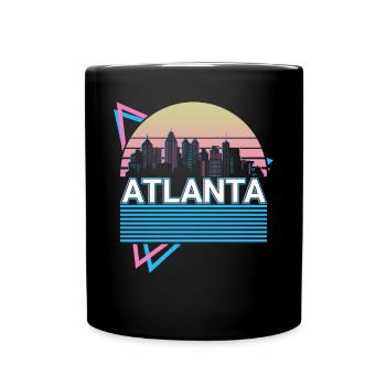 Atlanta City Skyline Cityscape Rétro - Mug uni - noir - Devant