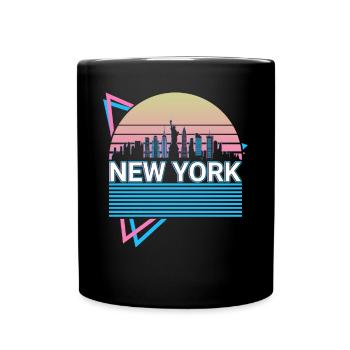 New York City Skyline Cityscape Rétro - Mug uni - noir - Devant
