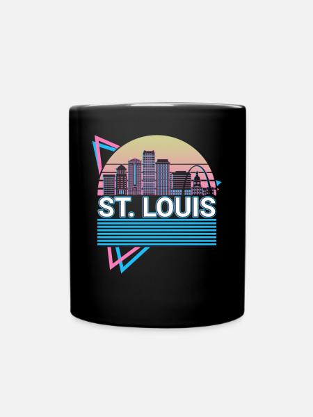 St Louis Stadt Skyline Stadtbild Retro - Tasse einfarbig - Schwarz