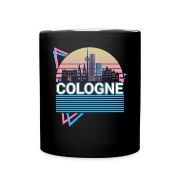 Cologne City Skyline Cityscape Rétro - Mug uni - noir - Devant