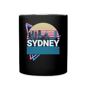 Sidney City Skyline Cityscape Rétro - Mug uni - noir - Devant