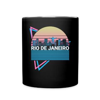Rio de Janeiro City Skyline Cityscape Rétro - Mug uni - noir - Devant
