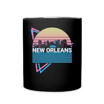 New Orleans City Skyline Cityscape Rétro - Mug uni - noir - Devant