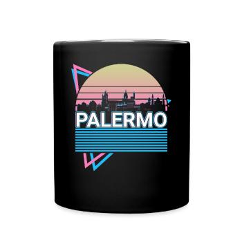Palerme City Skyline Cityscape Rétro - Mug uni - noir - Devant