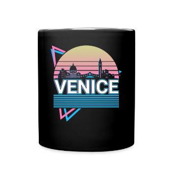 Venise City Skyline Cityscape Rétro - Mug uni - noir - Devant