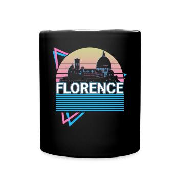 Florence City Skyline Cityscape Rétro - Mug uni - noir - Devant