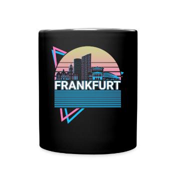 Frankfurt City Skyline Cityscape Rétro - Mug uni - noir - Devant