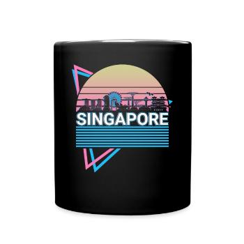 Singapour City Skyline Cityscape Rétro - Mug uni - noir - Devant