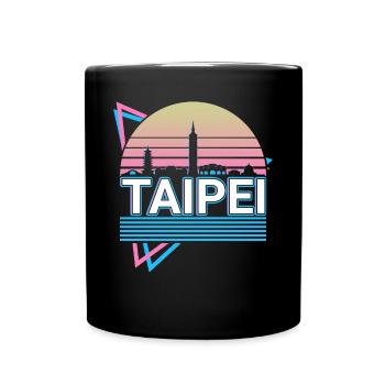 Taipei City Skyline Cityscape Rétro - Mug uni - noir - Devant