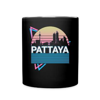 Pattaya City Skyline Cityscape Rétro - Mug uni - noir - Devant