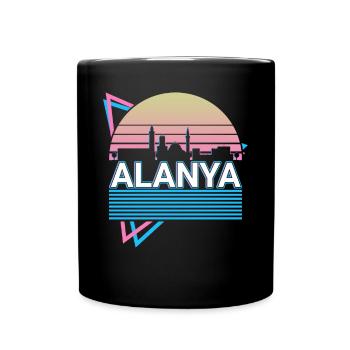 Alanya City Skyline Cityscape Rétro - Mug uni - noir - Devant