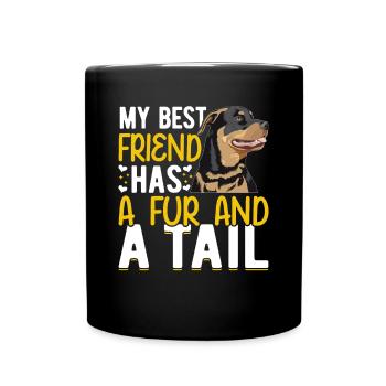 Le meilleur ami de Rottweiler a de la fourrure et de la queue - Mug uni - noir - Devant