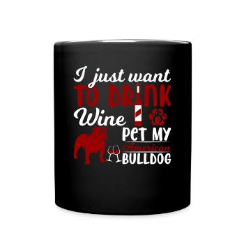 Boire du vin et pet american - Mug uni - noir - Devant