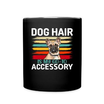 Français les poils de chien Bulldog sont mes cheveux - Mug uni - noir - Devant