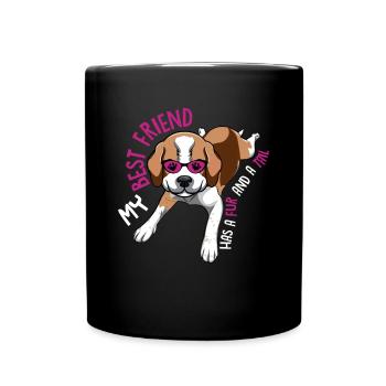 Beagle Bester Freund Hat Fell Und Schwanz Lustige - Tasse einfarbig - Schwarz - Vorne
