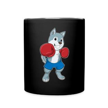 Dog Boxer Boxing Gloves Boxing - Full Colour Mug - black - Front