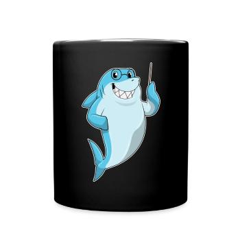 École du professeur de requin pointant des bâtons - Mug uni - noir - Devant