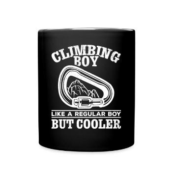 Bergsteigen Junge Climber Boy Klettern Bouldern - Tasse einfarbig - Schwarz - Vorne