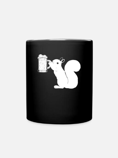 Biereichhörnchen Lustiges Eichhörnchen - Tasse einfarbig - Schwarz