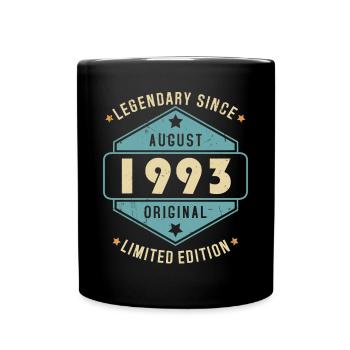 Août 1993 Vintage Retro Anniversaire - Mug uni - noir - Devant