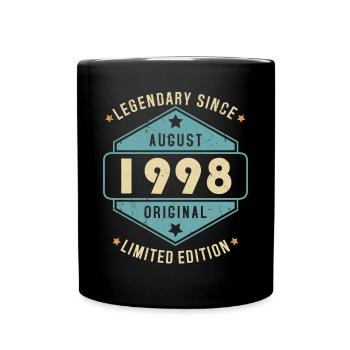 Août 1998 Vintage Retro Anniversaire - Mug uni - noir - Devant