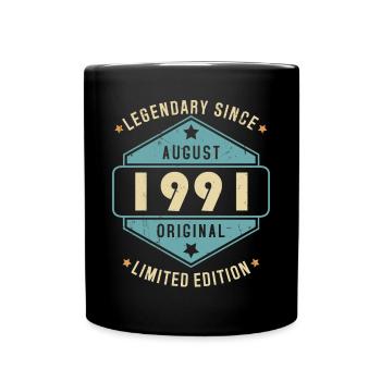 Août 1991 Vintage Retro Anniversaire - Mug uni - noir - Devant