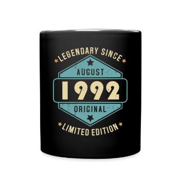 Août 1992 Vintage Retro Anniversaire - Mug uni - noir - Devant