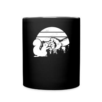 Funny squirrel, fist thrust, squirrel - Full Colour Mug - black - Front