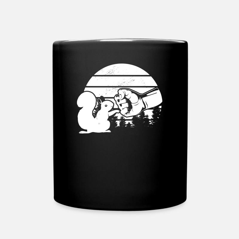 Lustiges Eichhörnchen, Fauststoß, Eichhörnchen - Tasse einfarbig - Schwarz
