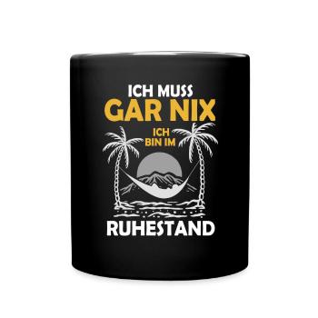 Ruhestand Strang Urlaub - Tasse einfarbig - Schwarz - Vorne