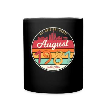 Geschenkidee Für August 1981 - Tasse einfarbig - Schwarz - Vorne