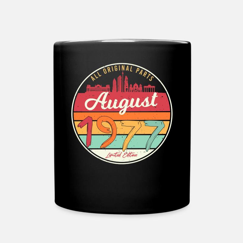 1977 In August Retro - Full Colour Mug - black