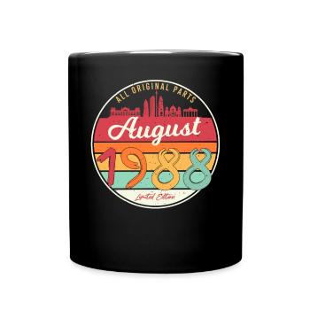 Salutations d’anniversaire 1988 En août - Mug uni - noir - Devant