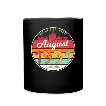 Year of construction August 1991 - Full Colour Mug - black - Front