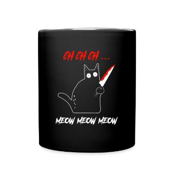 CH CH CH Meow Meow Meow Black Cat Knife - Full Colour Mug - black - Front