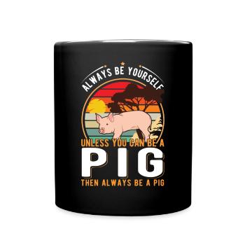 Pigs Cadeau Éleveur de porcs - Mug uni - noir - Devant