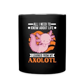 Axolotl Gift Tail Lurch - Full Colour Mug - black - Front