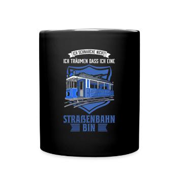 Straßenbahn Geschenk Straßenbahnfahrer Tram S-Bahn - Tasse einfarbig - Schwarz - Vorne