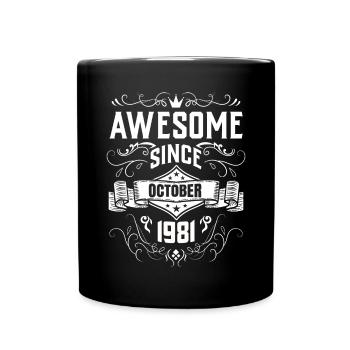 Anniversaire 1981 Fête Vieux Octobre Année de construction - Mug uni - noir - Devant