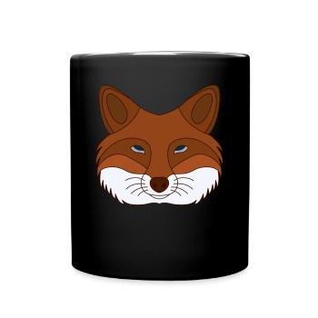 Motif d’animal sauvage de la forêt avec un design de renard - Mug uni - noir - Devant