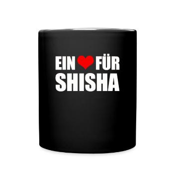 Shisha Geschenk für Wasserpfeife Shishabar Pfeife - Tasse einfarbig - Schwarz - Vorne