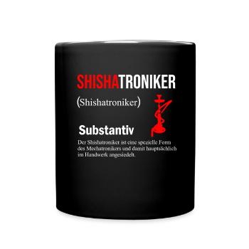 Shisha Tshirt Herren Damen Wasserpfeife Pfeife - Tasse einfarbig - Schwarz - Vorne